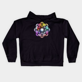 Rainbow Prismatic Crystal Mandala - Silhouette Kids Hoodie